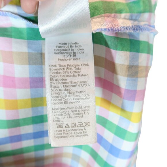 J CREW Pastel Gingham Midi V Neck Smocked Sun Dress w/ Pockets Size 6 Preppy - Picture 8 of 8